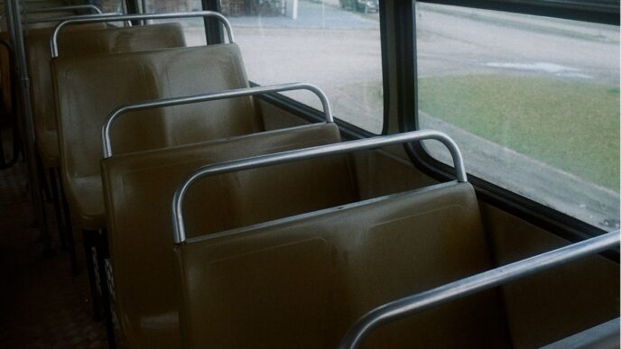 Lieve buschauffeur foto van bus