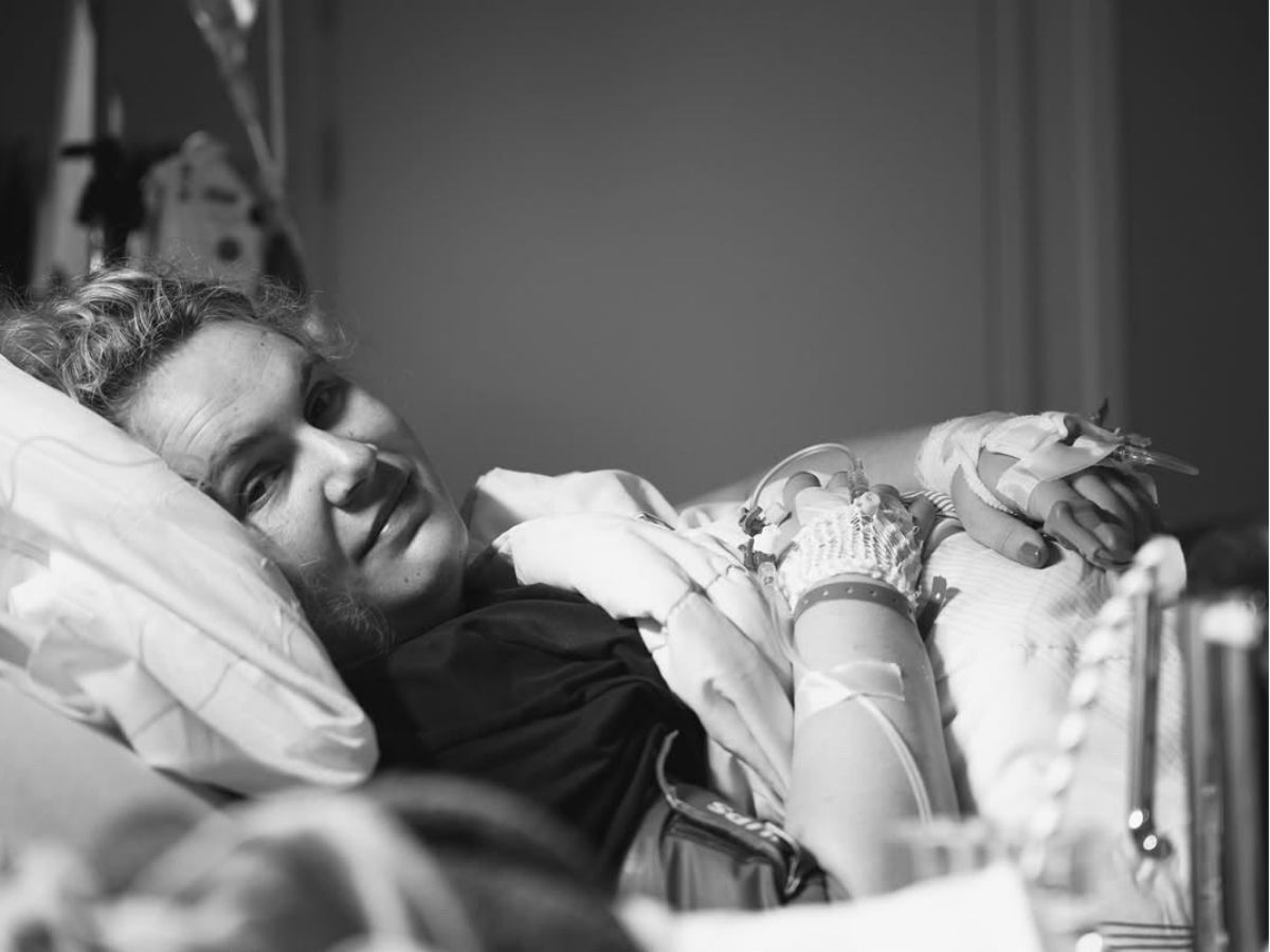 zwangerschapsvergiftiging foto van romy in ziekenhuisbed