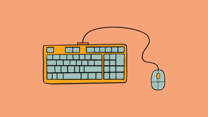parttime moeders illustratie van keyboard
