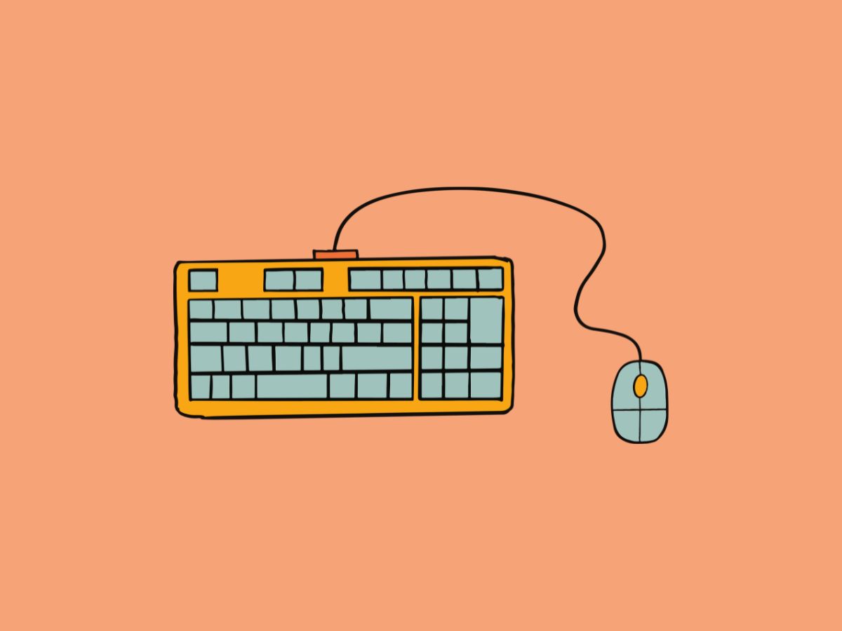 parttime moeders illustratie van keyboard