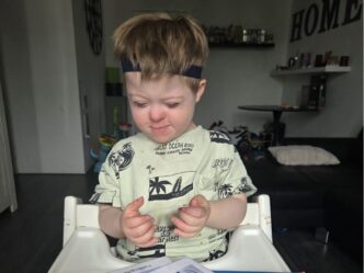 syndroom van Down foto van zoon van hester