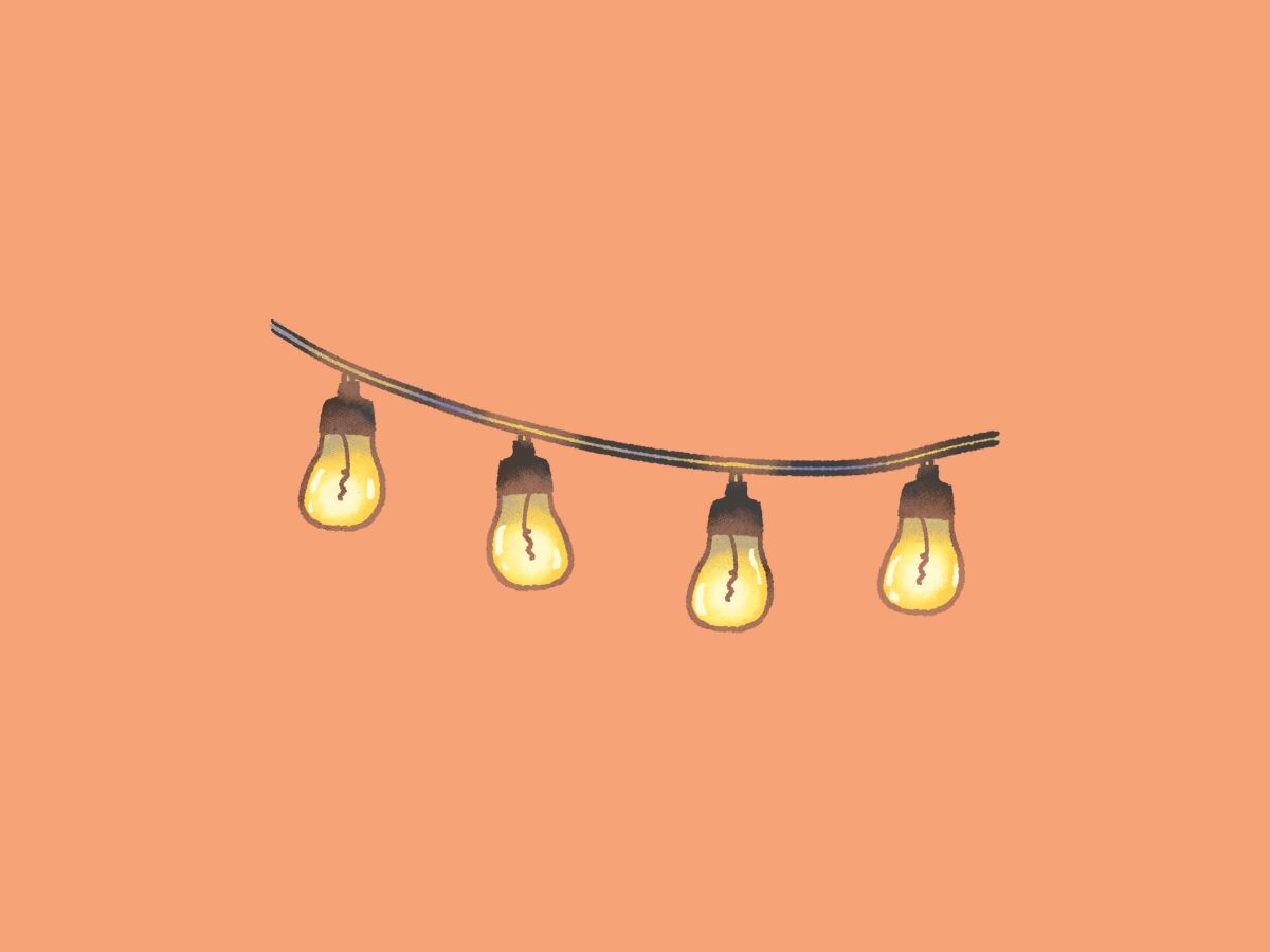 buitensluiten op de camping illustratie van tent lichtjes