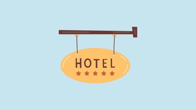 verkeerd vakantiepark geboekt illustratie van hotel bord