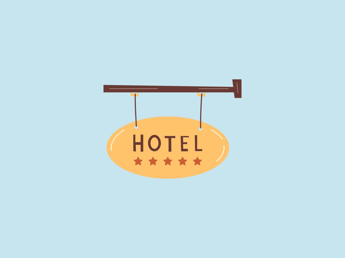 verkeerd vakantiepark geboekt illustratie van hotel bord