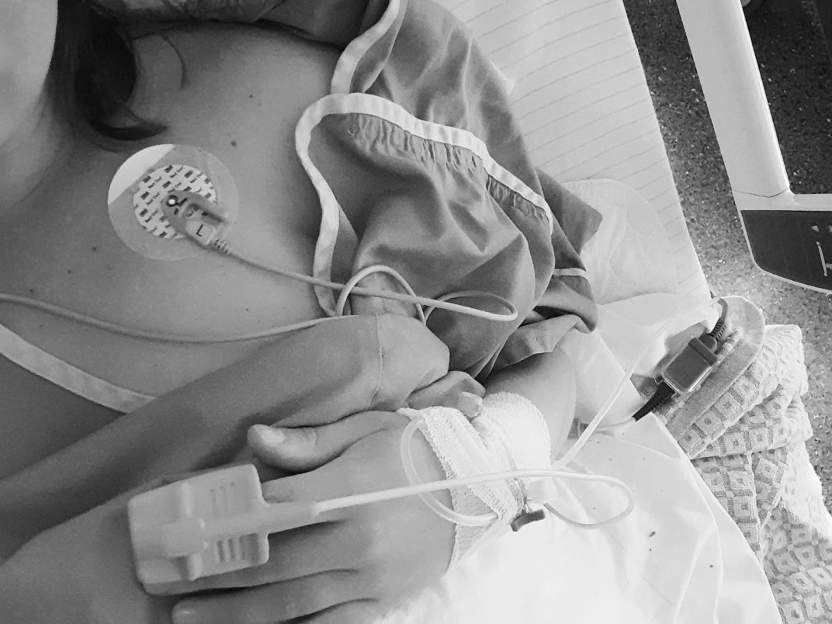 Hyperemesis Gravidarum zwangerschap foto van marjolein in het ziekenhuis
