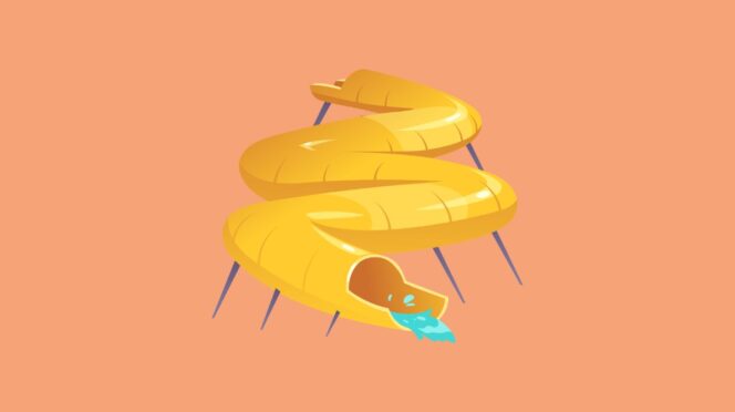 voordringen waterpark illustratie glijbaan