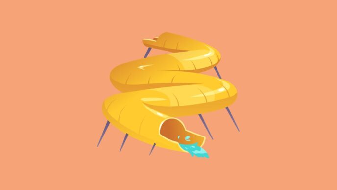 voordringen waterpark illustratie glijbaan