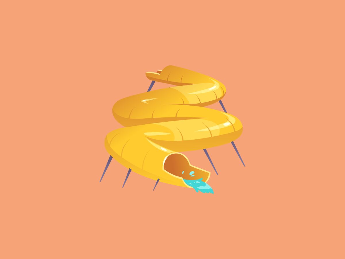 voordringen waterpark illustratie glijbaan